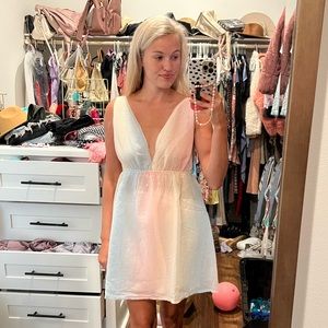 Sherbet Dreams pink multi sequin Red Dress